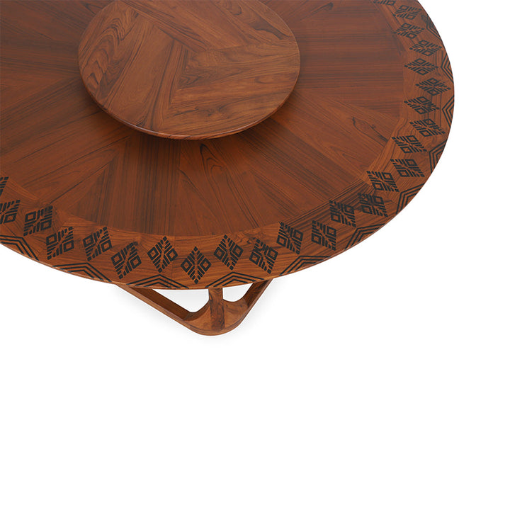 Krug Teakwood Dining Table with Square Base