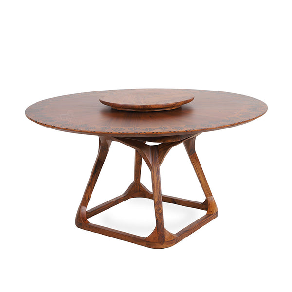 Krug Teakwood Dining Table with Square Base