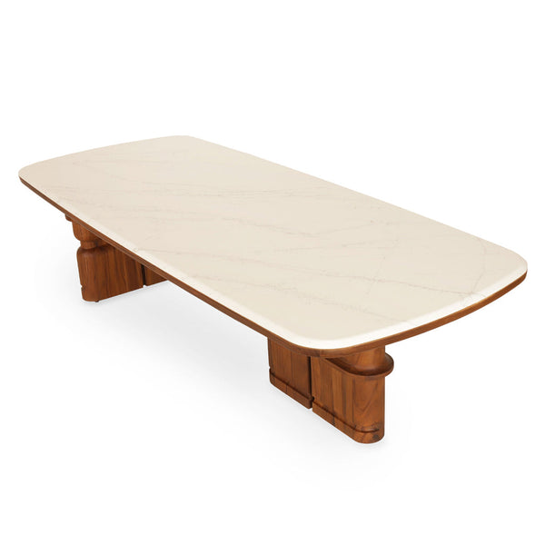 Nyora - Teak Dining Table with Quartz Top