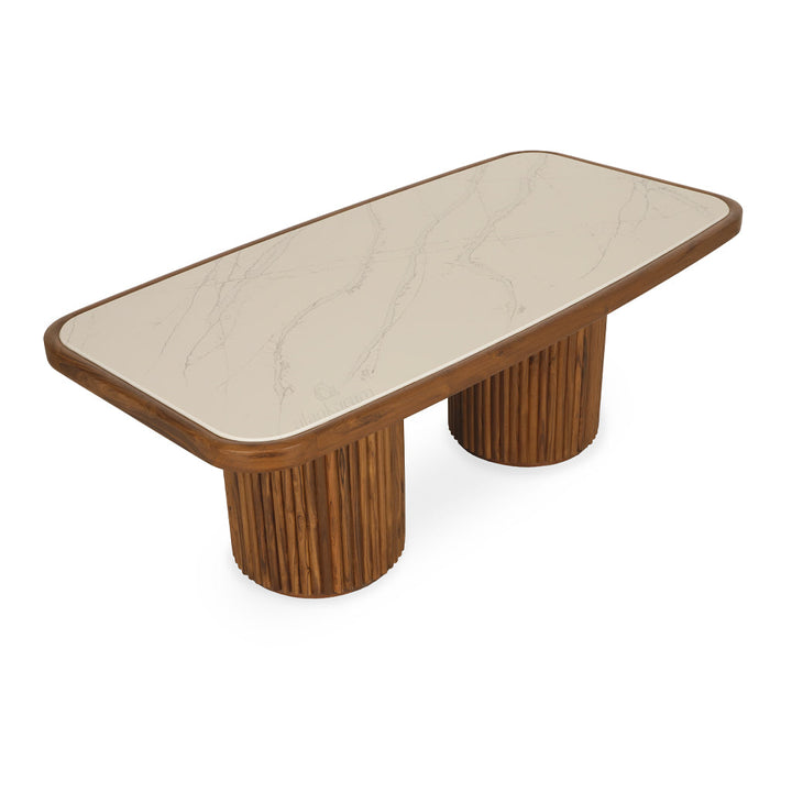 Otutu Teakwood Dining Table with Quartz Top