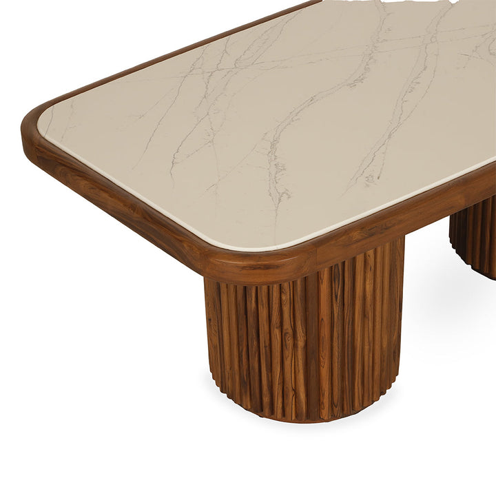 Otutu Teakwood Dining Table with Quartz Top