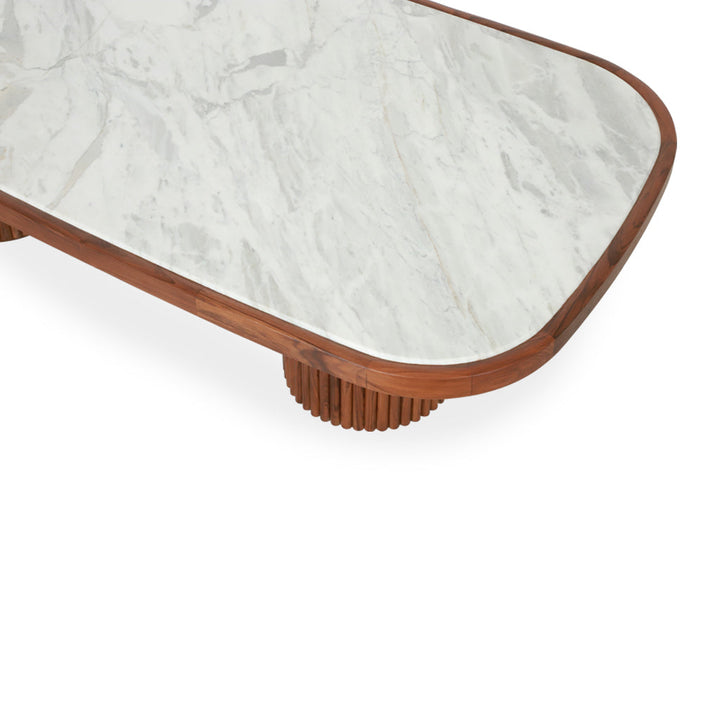 Otutu Teakwood Dining Table with Quartz Top