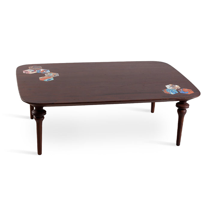 Piki - Solidwood Dining Table with Multicolor Artwork