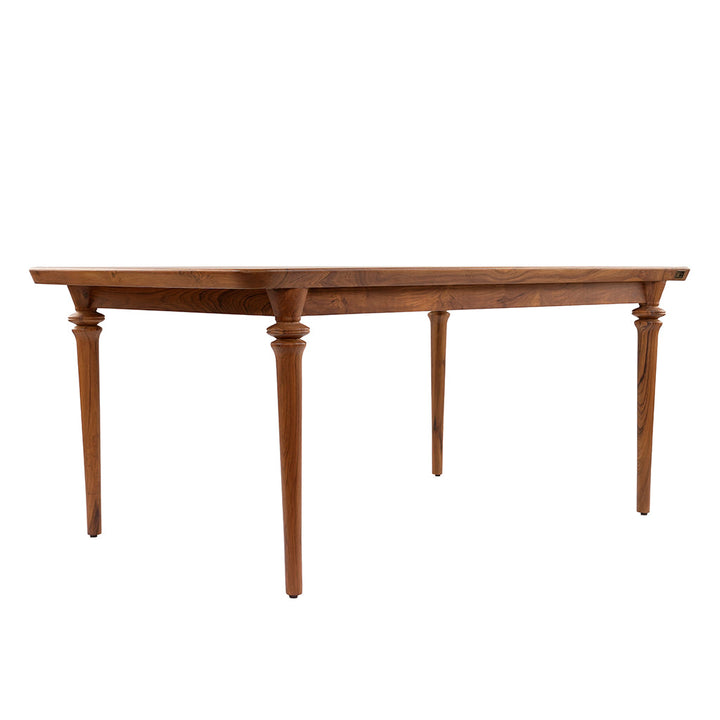 Piki Teakwood Dining Table with Hexagonal Artwork