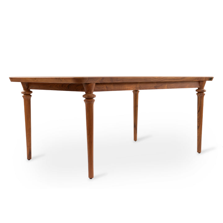Piki - Teakwood Dining Table with Hexagonal Artwork