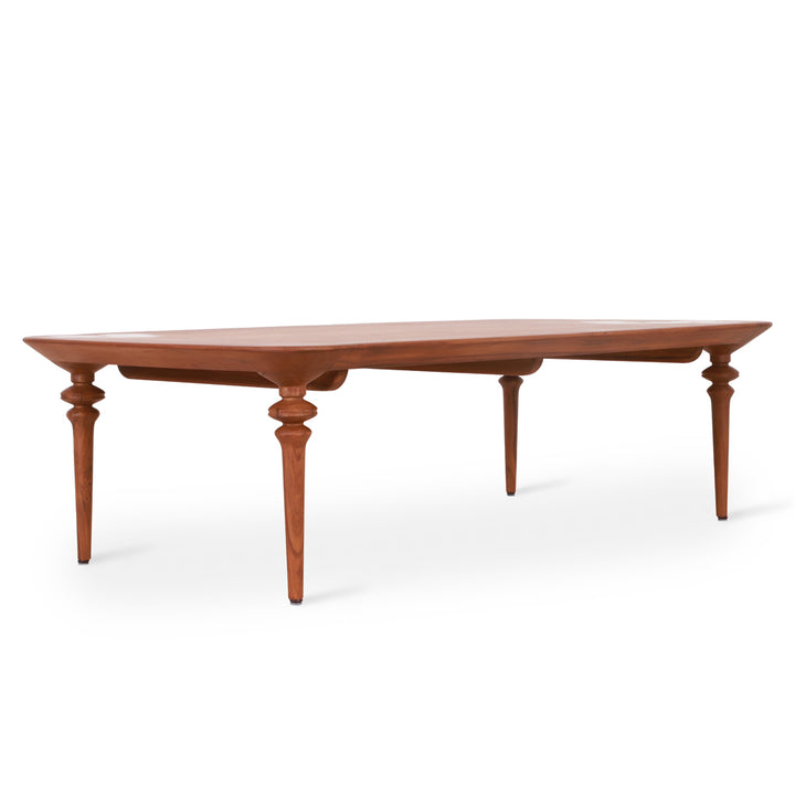 Piki Teakwood Dining Table with Multicolor Artwork