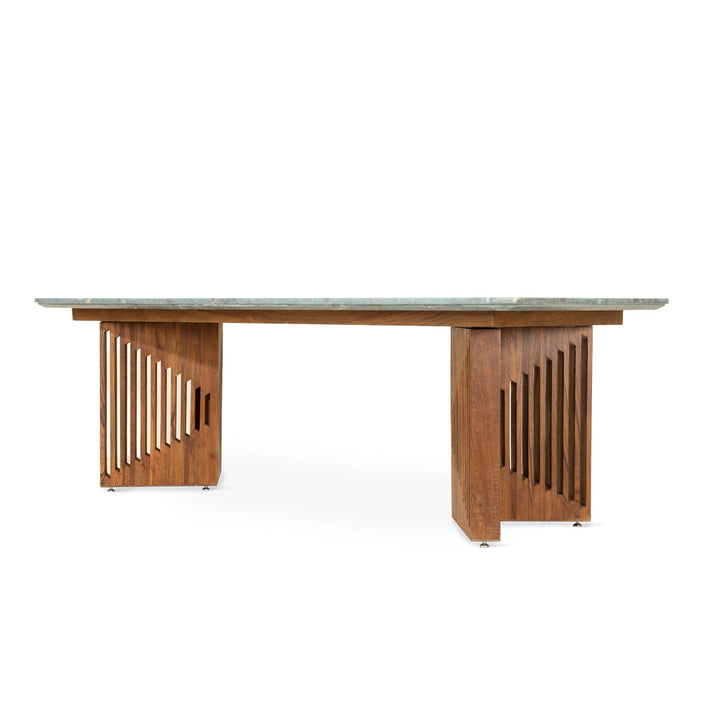Tyllog Teakwood Dining Table with Stone Top