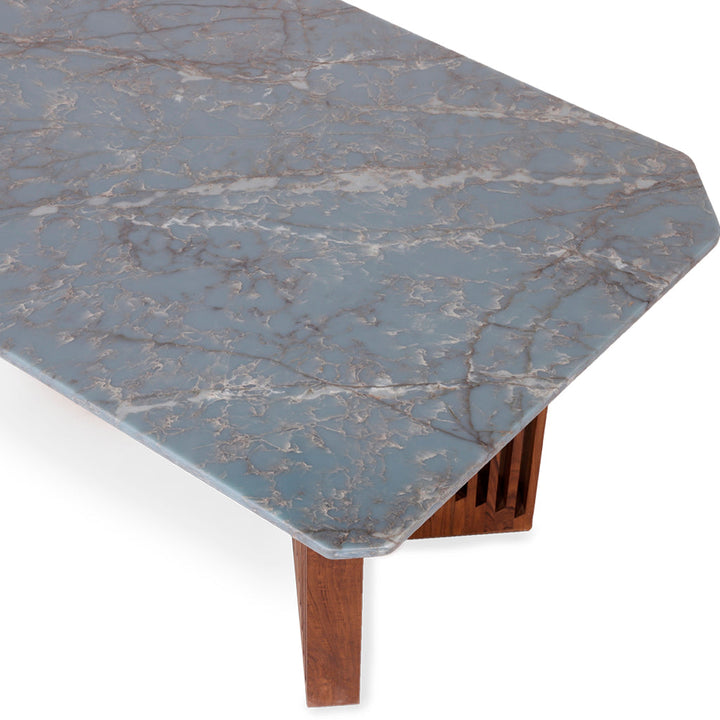 Tyllog Teakwood Dining Table with Stone Top