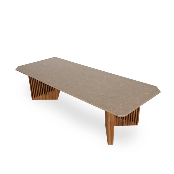 Tyllog Teakwood Dining Table with Stone Top