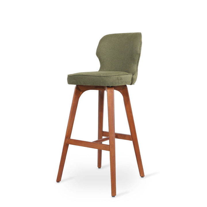 Besili - Solidwood High / Bar Chair with Bandicoot Green Fabric
