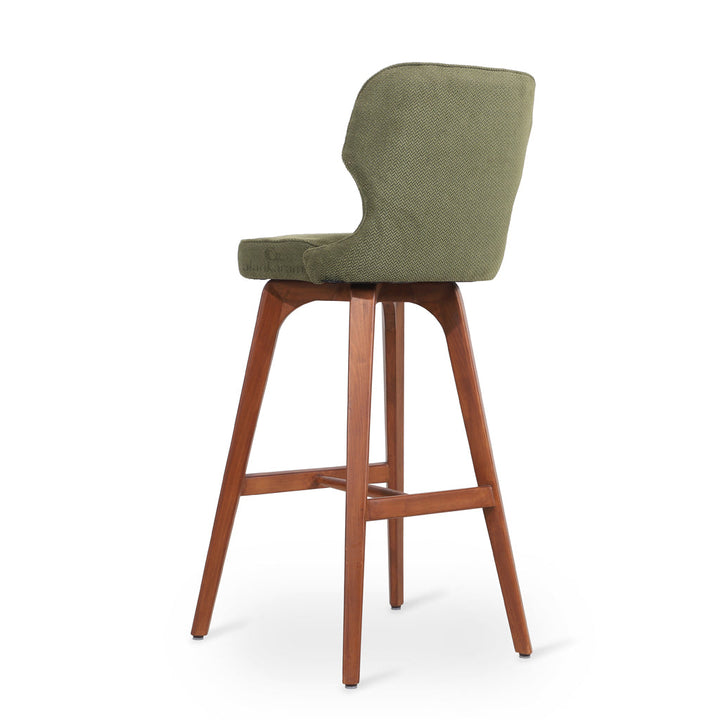 Besili - Solidwood High / Bar Chair with Bandicoot Green Fabric