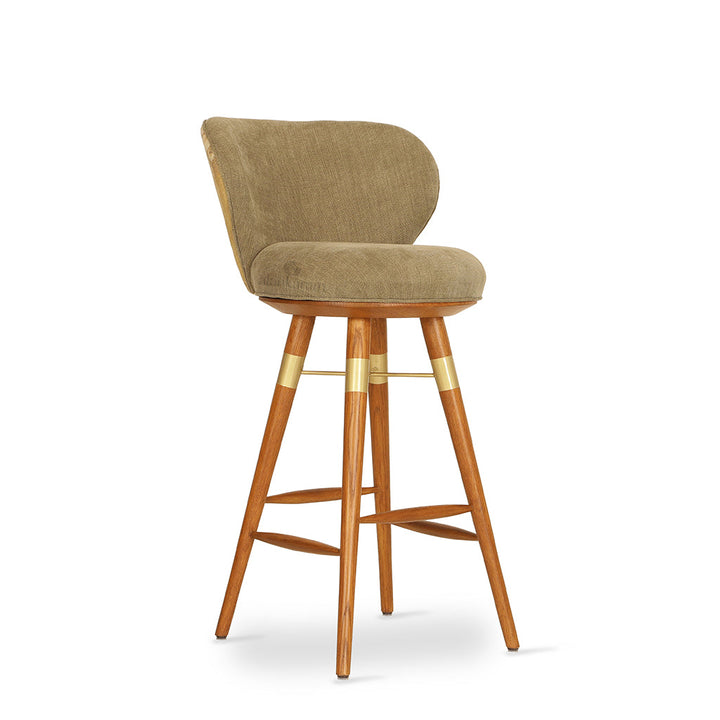 Bhrami - Wooden High Chair with Golden PU