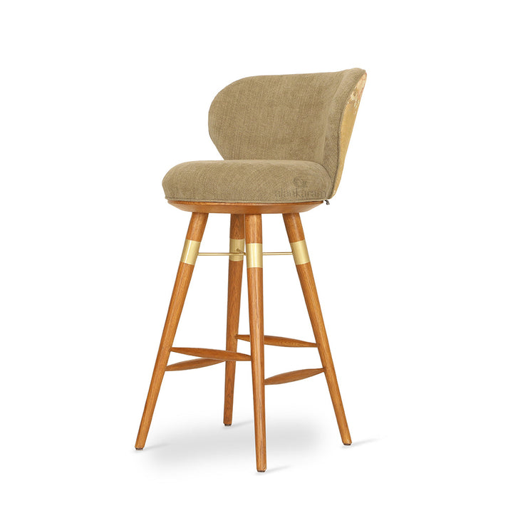 Bhrami - Wooden High Chair with Golden PU