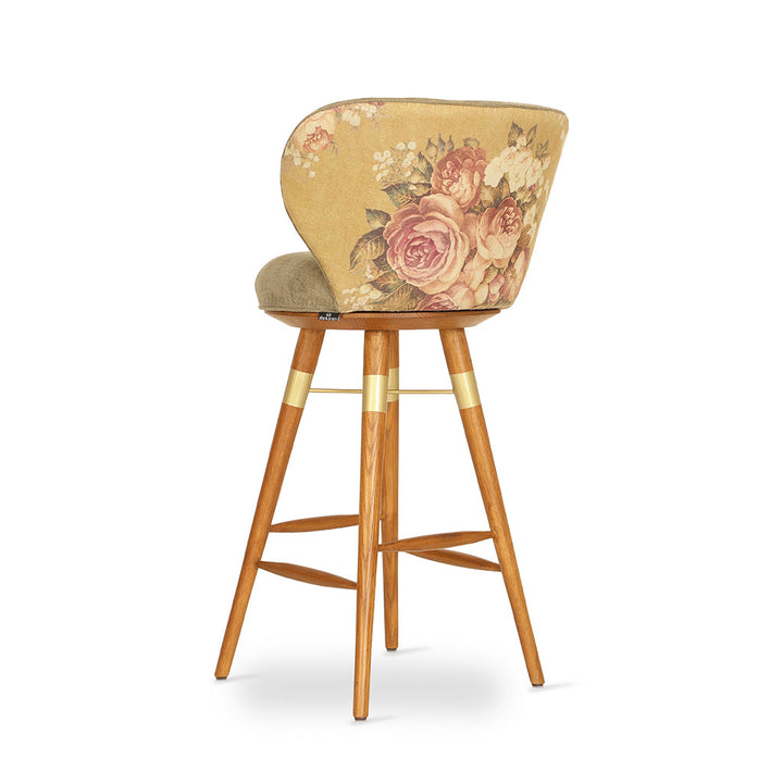 Bhrami - Wooden High Chair with Golden PU