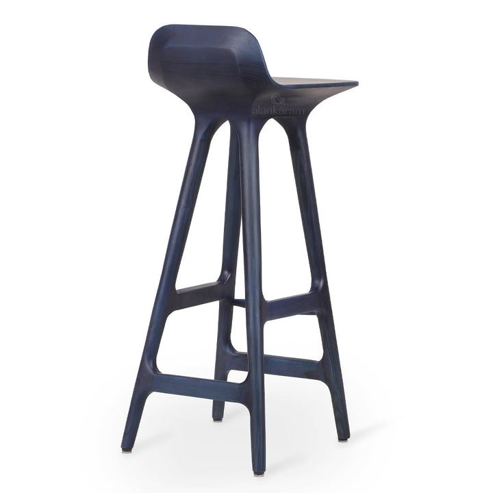 Inalt - High / Bar Chair with Blue Stain
