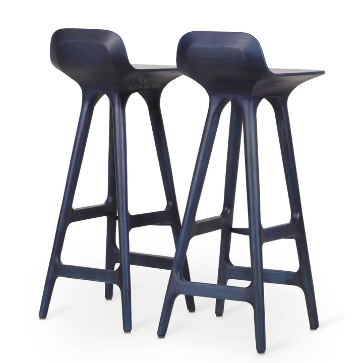 Inalt - High / Bar Chair with Blue Stain