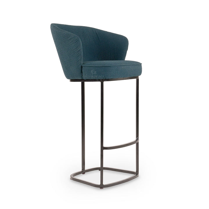 Qiya - Metal High / Bar Green Fabric Chair