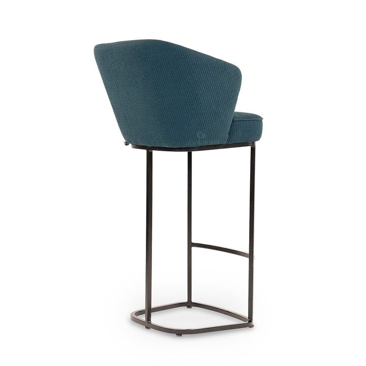 Qiya - Metal High / Bar Green Fabric Chair