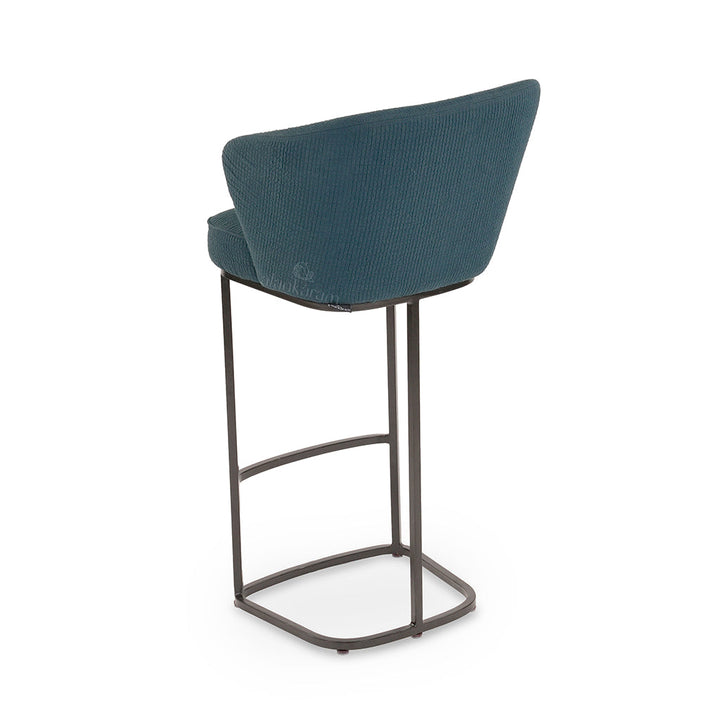 Qiya - Metal High / Bar Green Fabric Chair