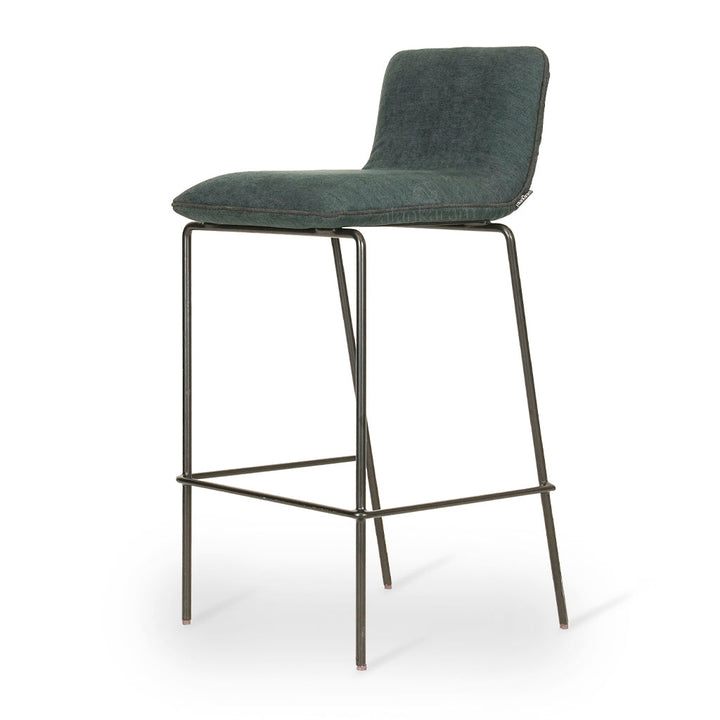 Sering - Metal High / Bar Green Fabric Chair
