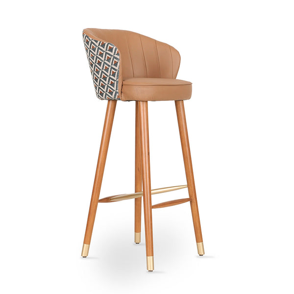 Whawhe Tan Leatherette Golden PU High/Bar Chair