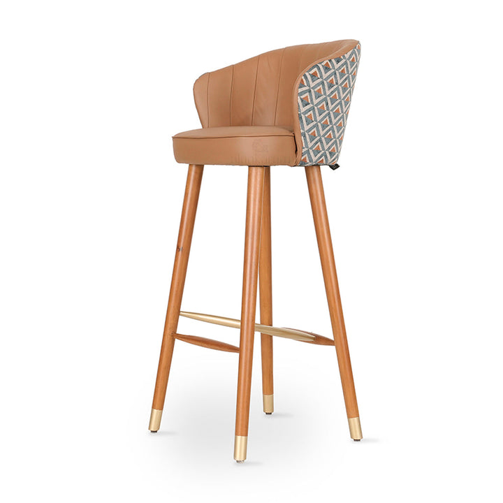 Whawhe Tan Leatherette Golden PU High/Bar Chair