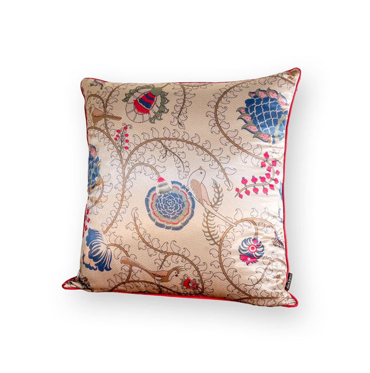 Cushion - Kalamkari Jaal Ivory Fabric