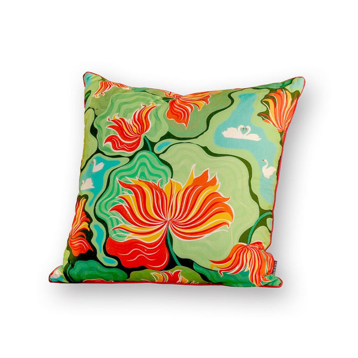 Cushion - Parrot Green Printed Fabric
