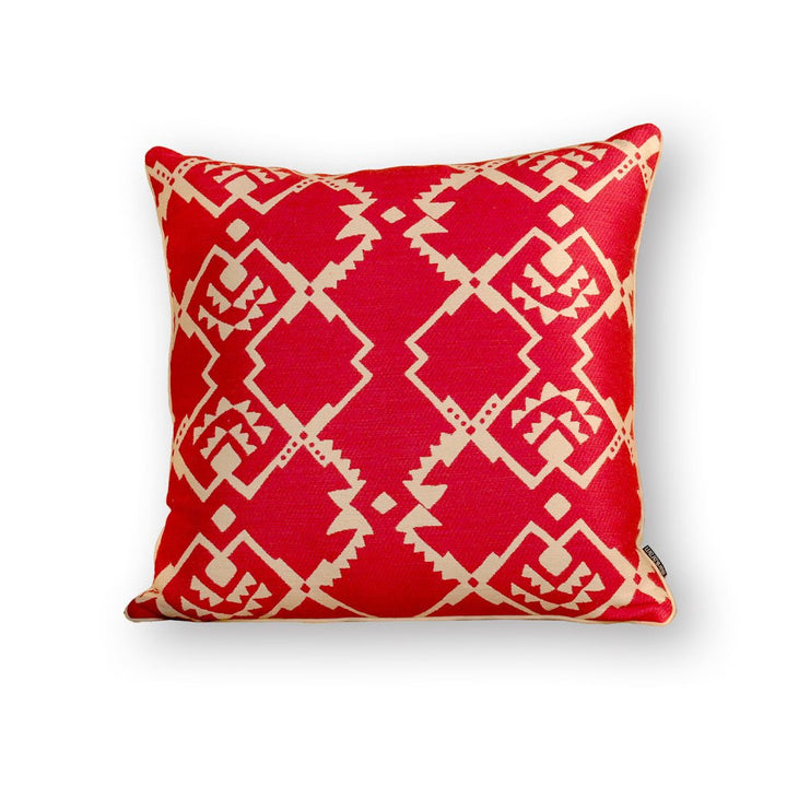 Cushion - Red Printed Fabric