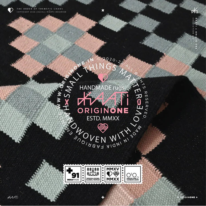 Pixel One Hand-woven Dhurrie