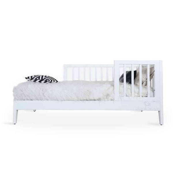 Gwely - White Single Solidwood Bed