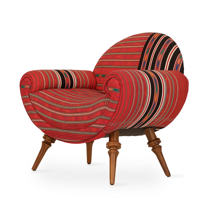 Puoli - Lounge Chair with Red Fabric