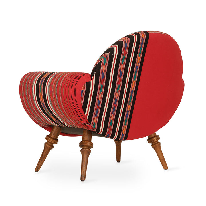Puoli - Lounge Chair with Red Fabric