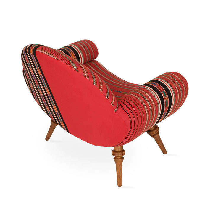 Puoli - Lounge Chair with Red Fabric