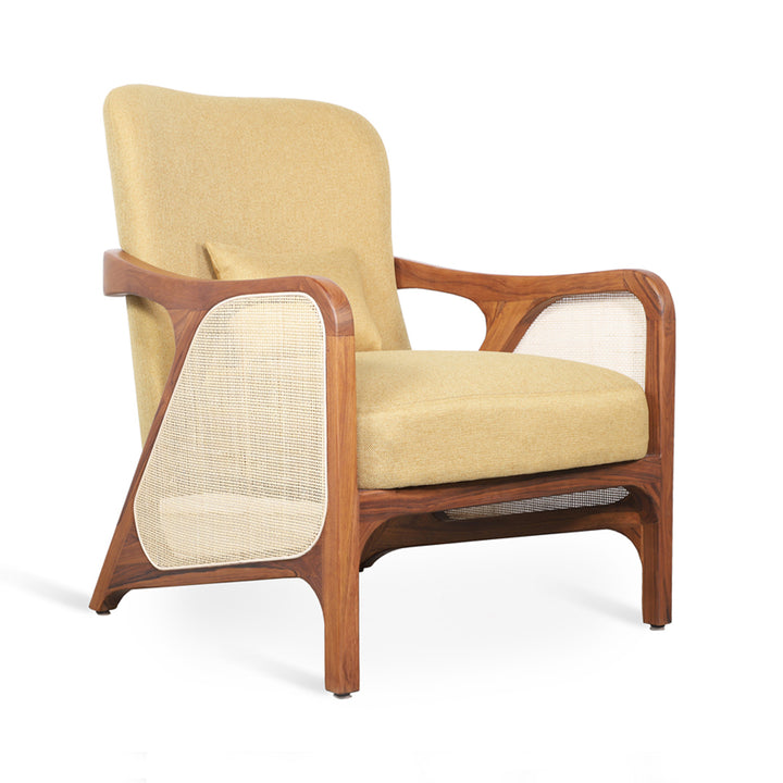 Egri - Teakwood Lounge Chair with Rattan