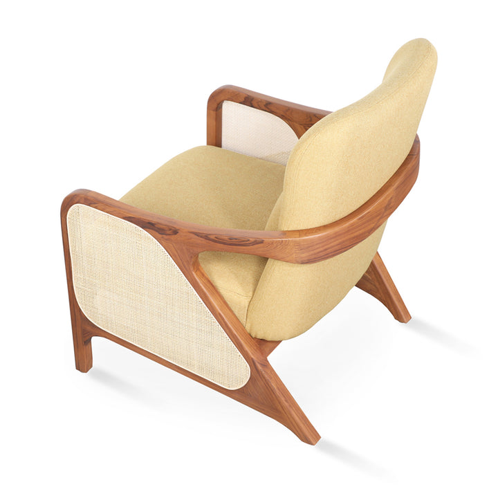 Egri - Teakwood Lounge Chair with Rattan