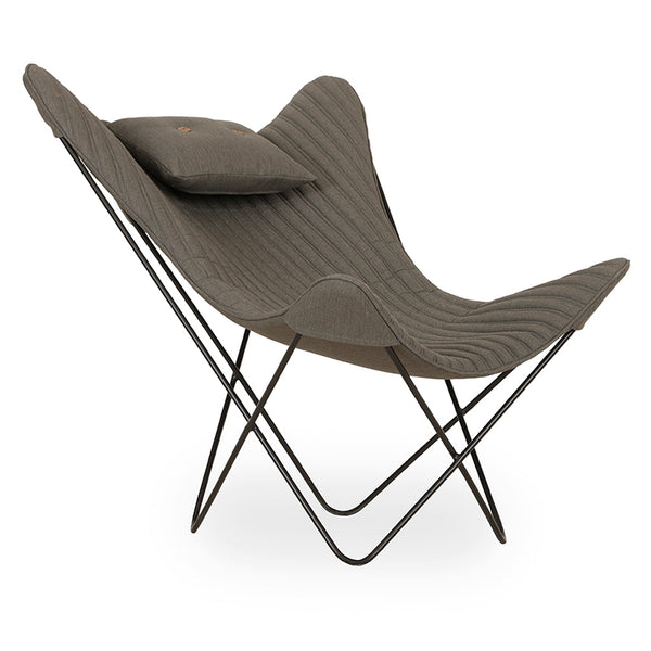 Kabo Metal Lounge Chair, Grey Fabric