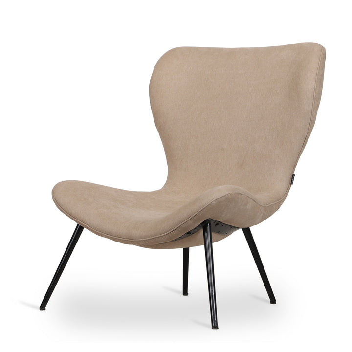 Maru Metal Lounge Chair with Beige Fabric
