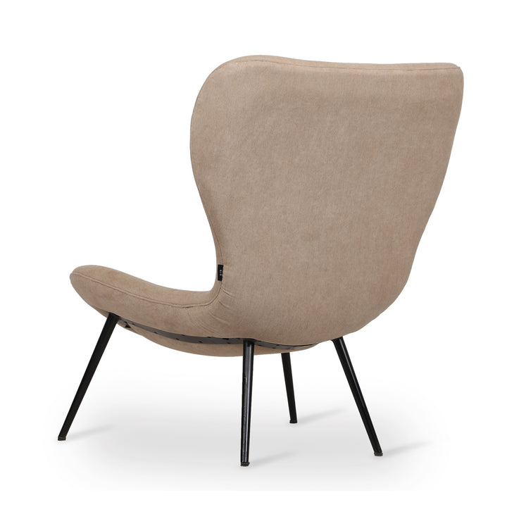 Maru Metal Lounge Chair with Beige Fabric