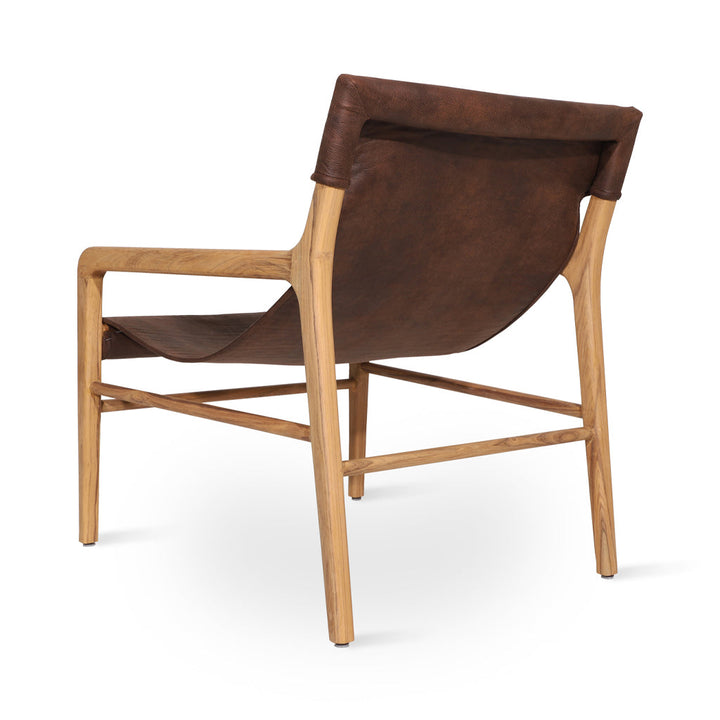 Ostry - Lounge Chair with Brown leatherette