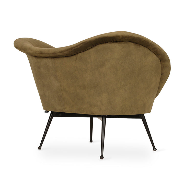 Paligo - Lounge Chair with Olive Green Fabric
