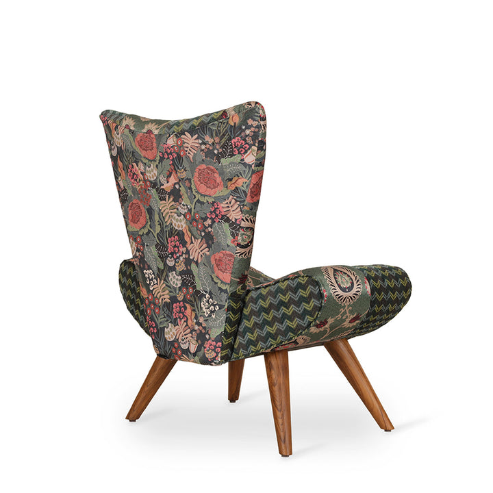 Papaki - Lounge Chair with Multicolor Print Fabric