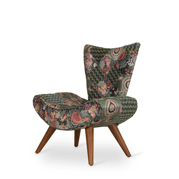 Papaki - Lounge Chair with Multicolor Print Fabric