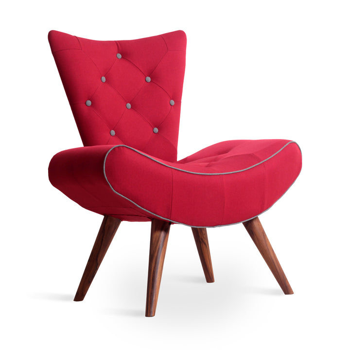 Papaki - Lounge Chair with Red Fabric