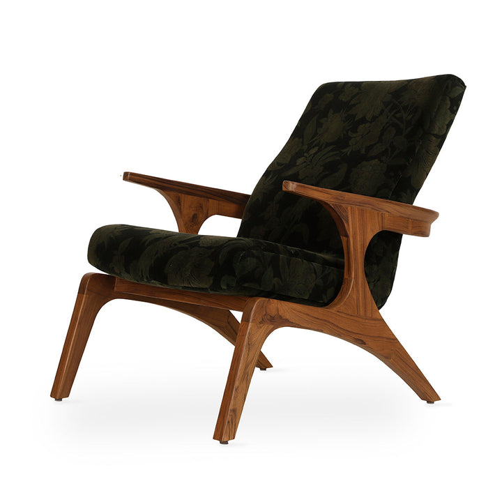 Piko - Lounge Chair with Olive Green Fabric