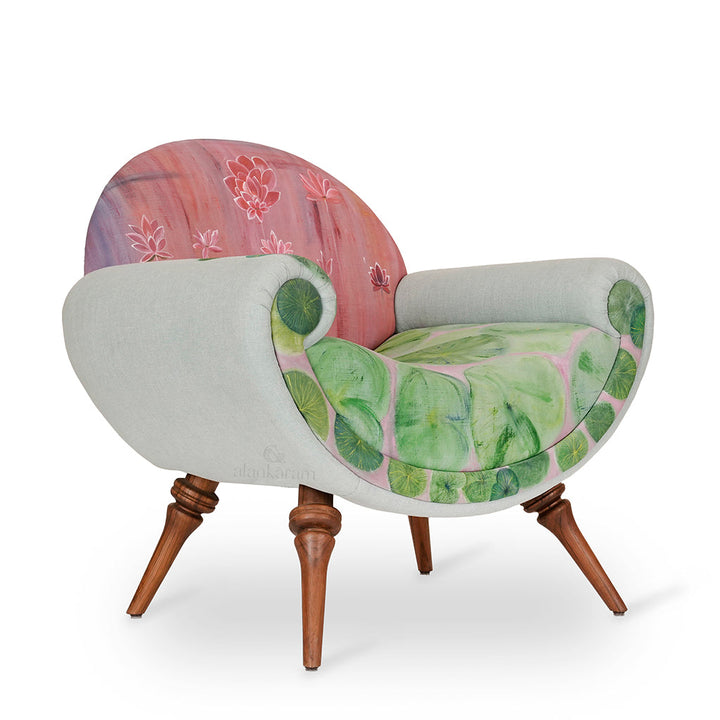 Puoli - Lounge Chair with Green Fabric