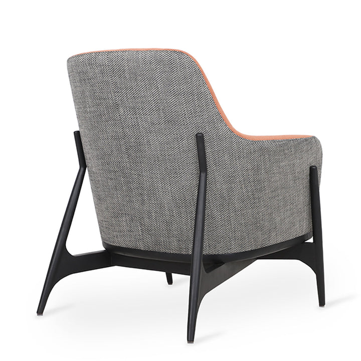 Syva - Lounge Chair with Orange, Black Printed Fabric