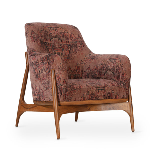 Syva - Lounge Chair with Floral Printed Fabric