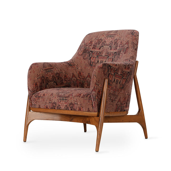 Syva - Lounge Chair with Floral Printed Fabric