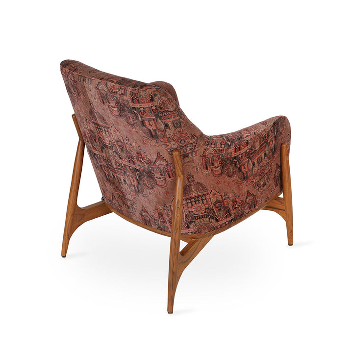 Syva - Lounge Chair with Floral Printed Fabric